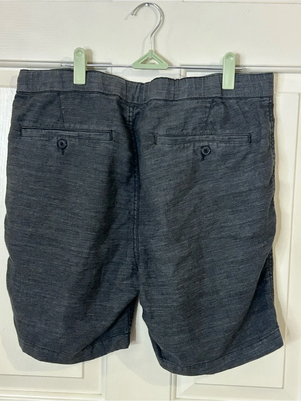 John Varvatos Shorts Mens 33 7" Inseam Dark Gray Chino Linen Blend Drawstring - Picture 3 of 9